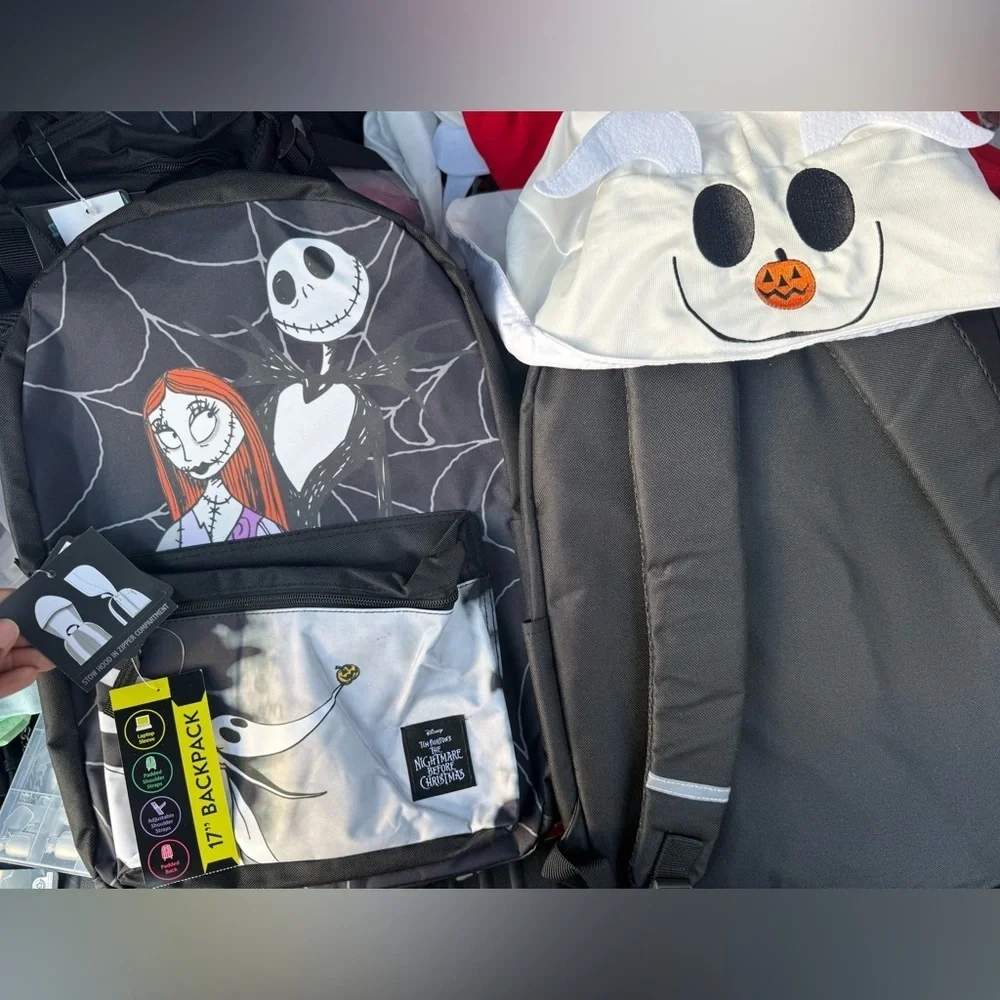 Nightmare Before Christmas Backpack Set with optional hooded zero hood